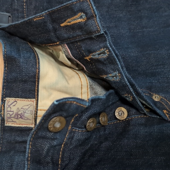 NWOT, Men's Sz 33 PRPS Dark Denim Button Fly Straight Leg Jeans - Picture 8 of 11